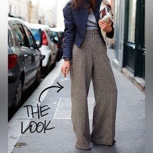 Black Lined Wool Blend Editor Trouser